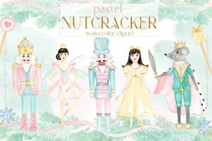 The Nutcracker Ballet Pastel Watercolor Illustrations