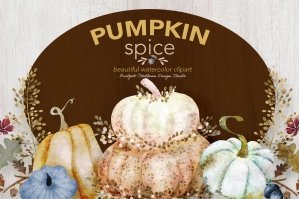 Pumpkin Spice Fall Autumn Watercolor Clipart