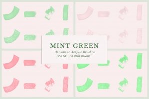 Mint Green Handmade Acrylic Brushes