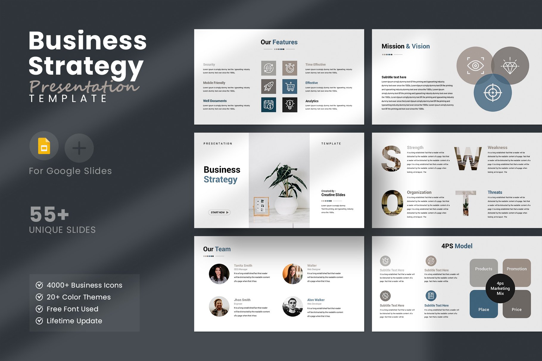 Business Strategy Google Slides Template V2 - Design Cuts