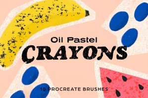 Oil Pastel Crayons Procreate Brushes
