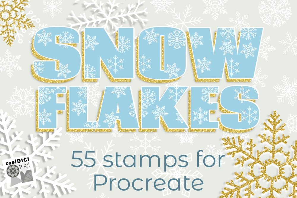 Snowflake Stamps: 55 Beautiful Procreate Brushes For Christmas & New Year