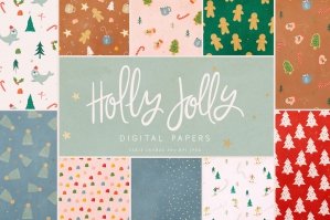 Holly Jolly Digital Papers