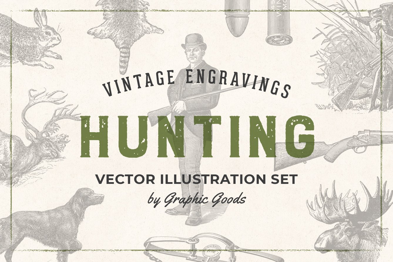 Hunting - Vintage Engraving Illustrations - Design Cuts