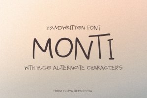 Monti Handwritten Textured Typeface Font