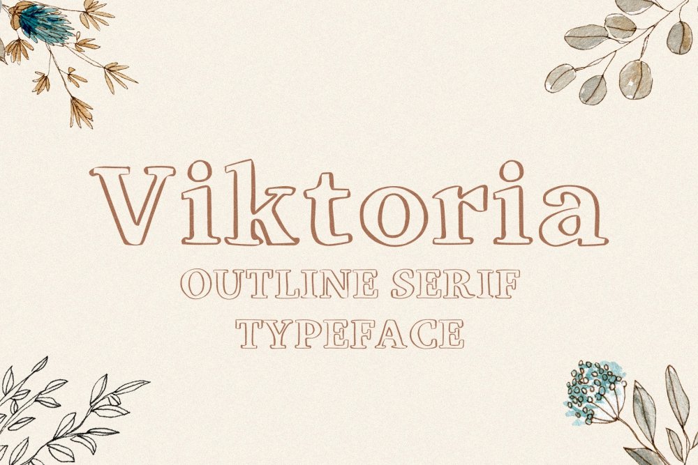 Viktoria - Outline Serif Typeface - Design Cuts