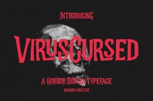 Virus Cursed Halloween Sans Vintage Display Font