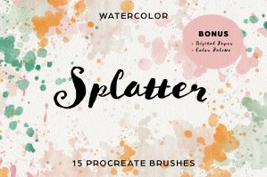 Splatter And Speckle Procreate Stamp Brushes