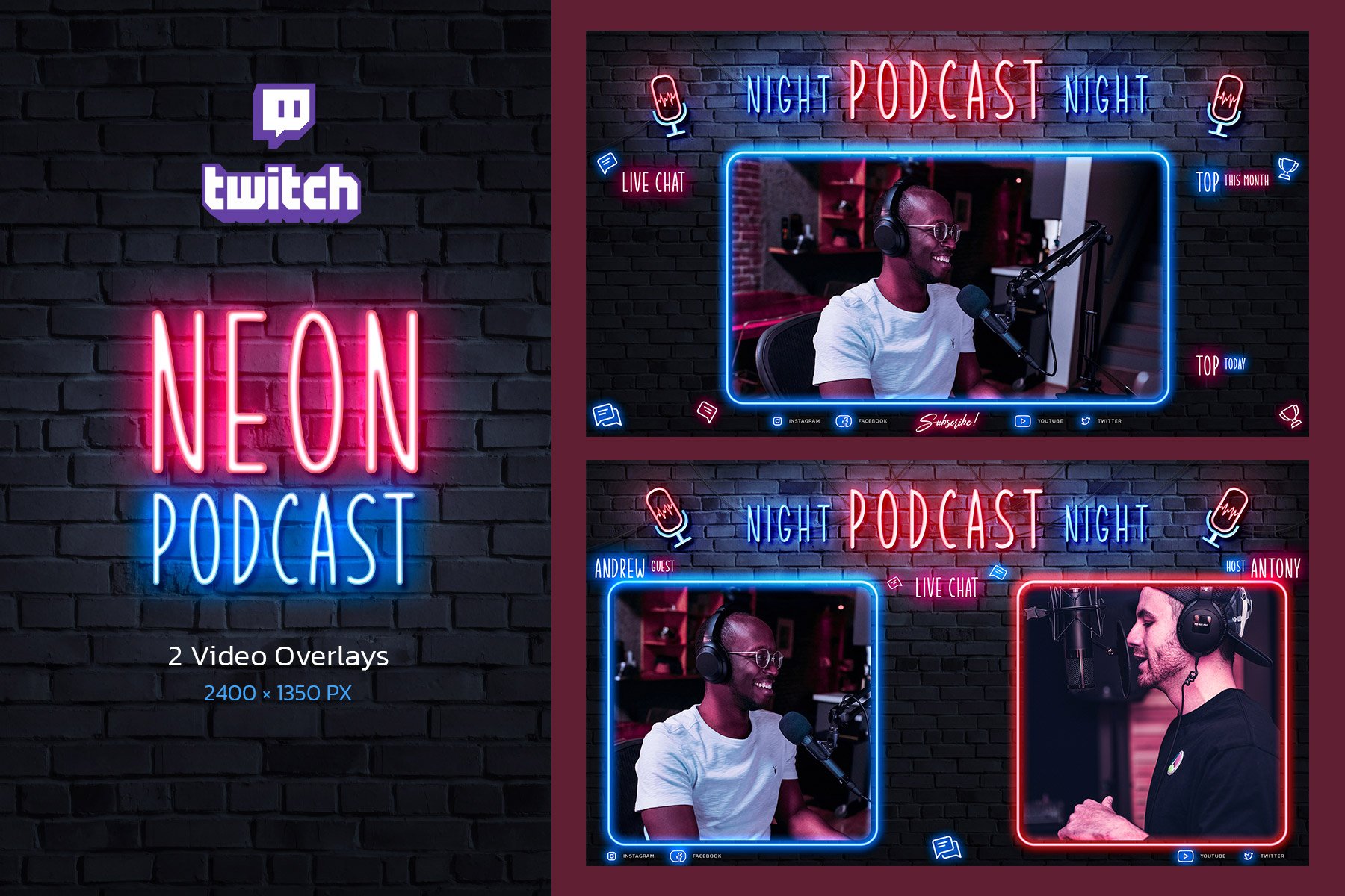 Just Chatting Twitch Overlays - Podcast Collection