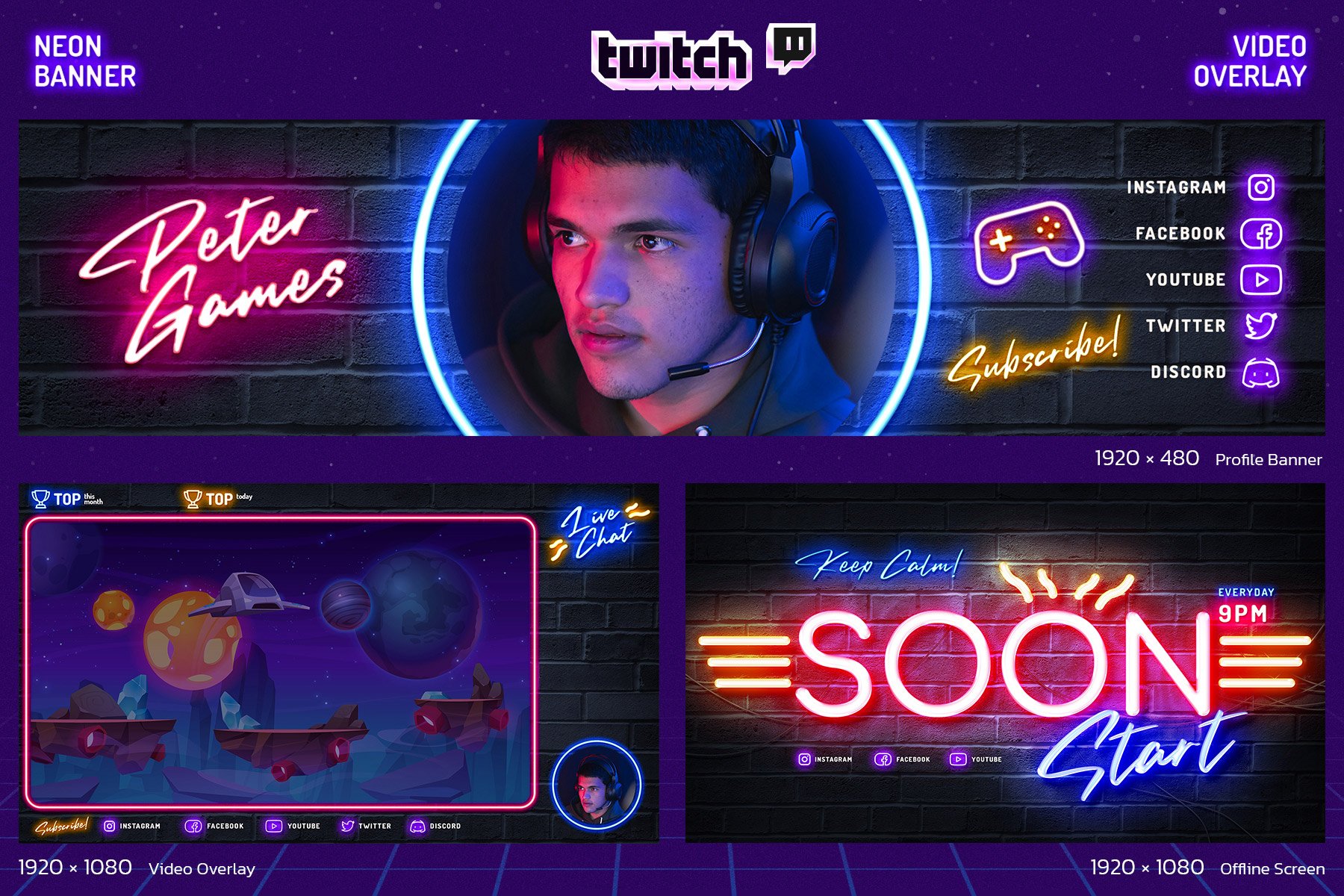 Neon Gaming Twitch 3 - Design Cuts