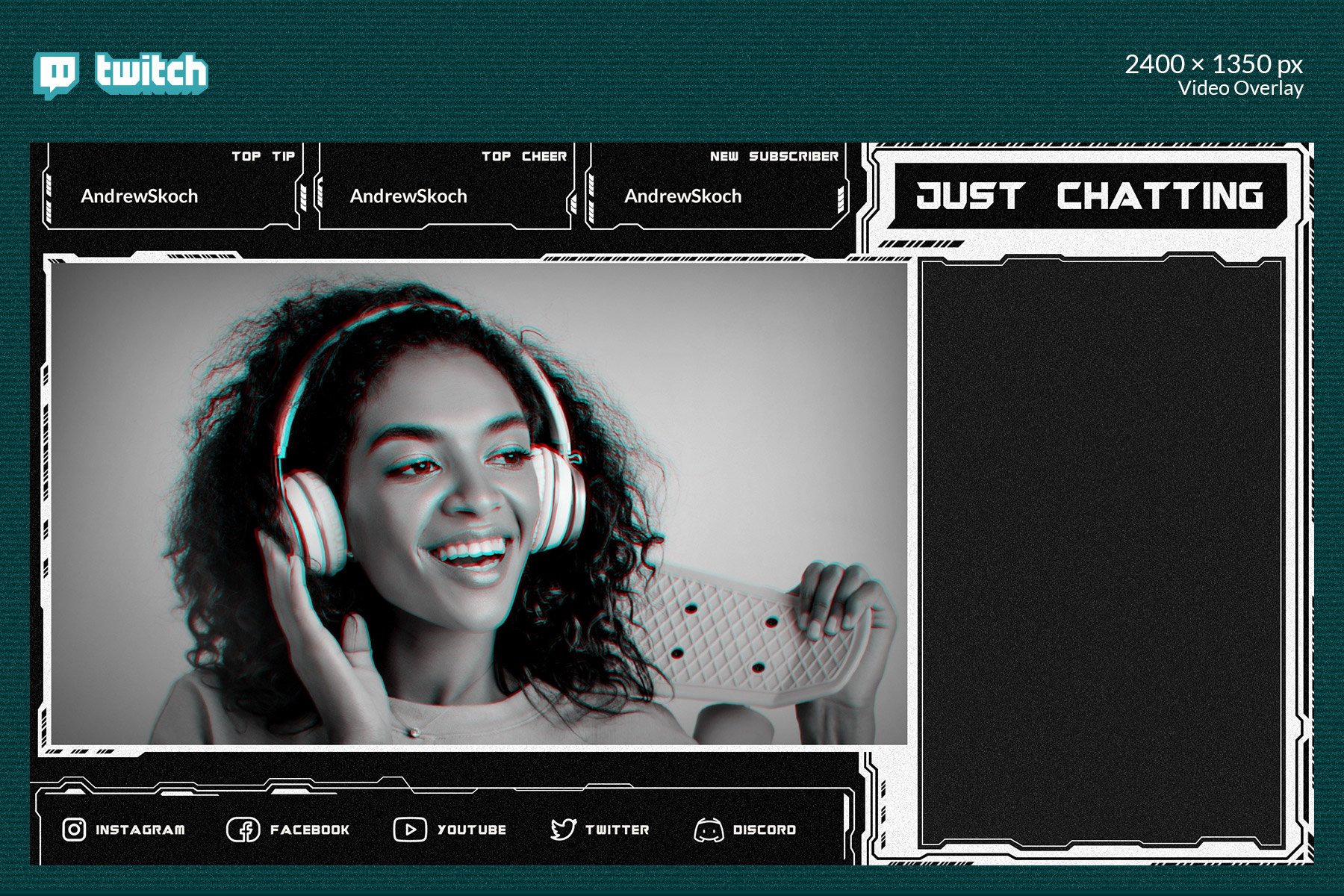 Glitch Twitch – Just Chatting, Graphic Templates - Envato Elements