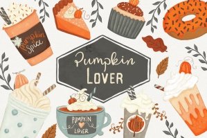 Coffee Pumpkin Spice Season Clipart