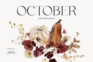 October - Watercolor Fall Art