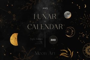 Lunar Calendar 2023 - Night Edition Moon Phases
