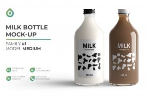 Milk Bottle Mockup - Medium