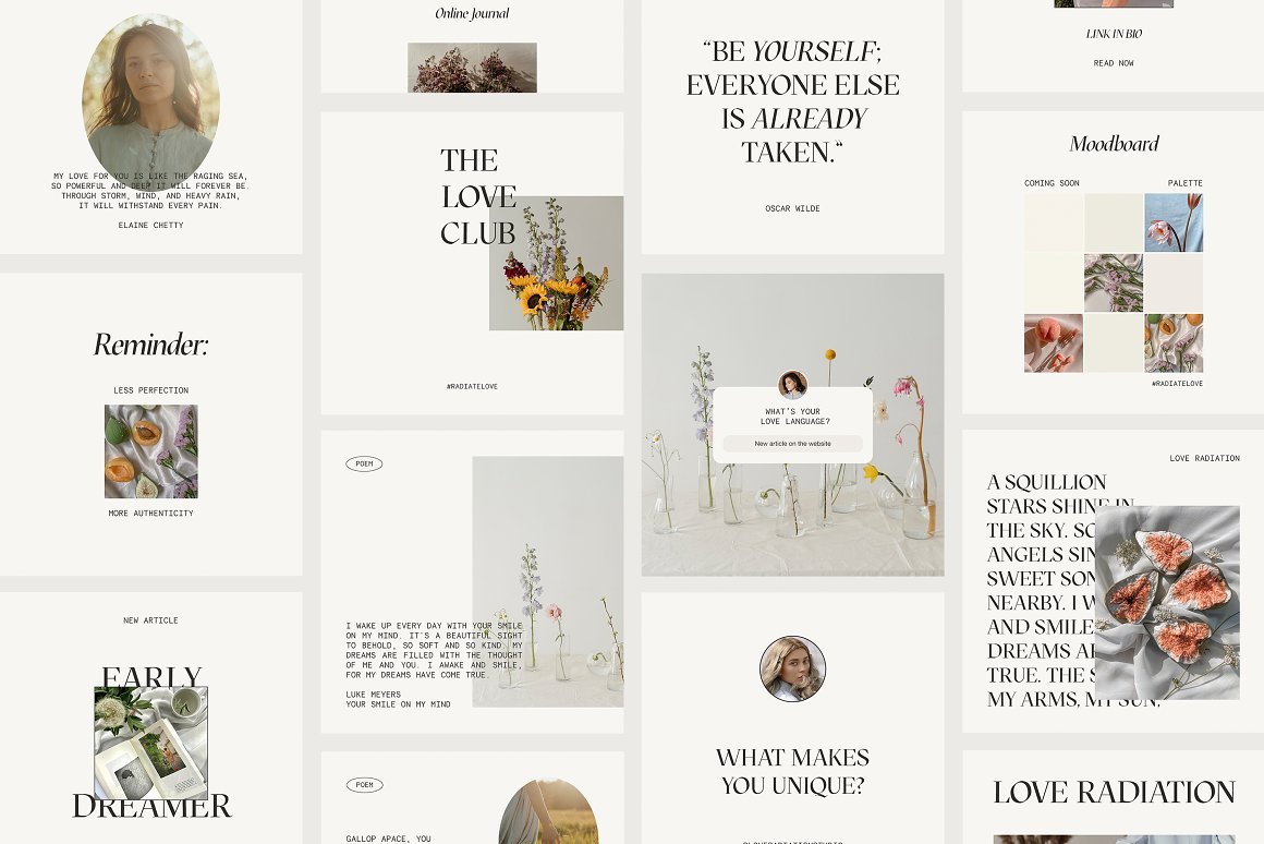 Ethereal Minimal Instagram Social Media Templates Posts Stories PS ...