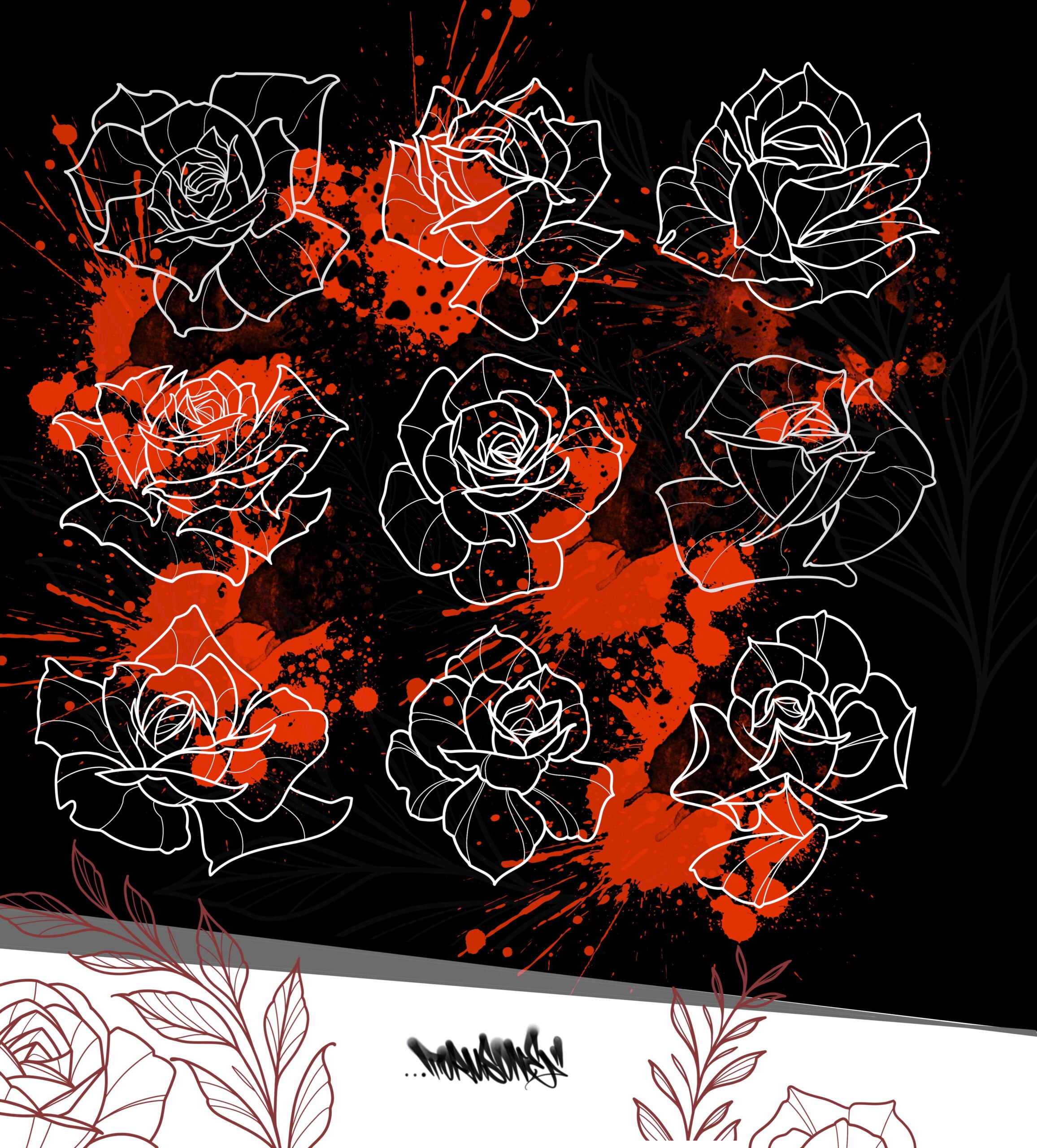 Rose Flower Procreate Stamp - Design Cuts