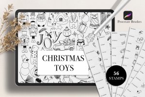 Procreate Christmas Toys Stamps Collection