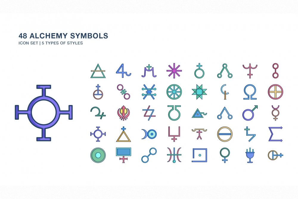 Alchemist Symbols Of Elements Icon - Design Cuts