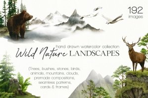 Wild Nature Landscapes Watercolor Collection