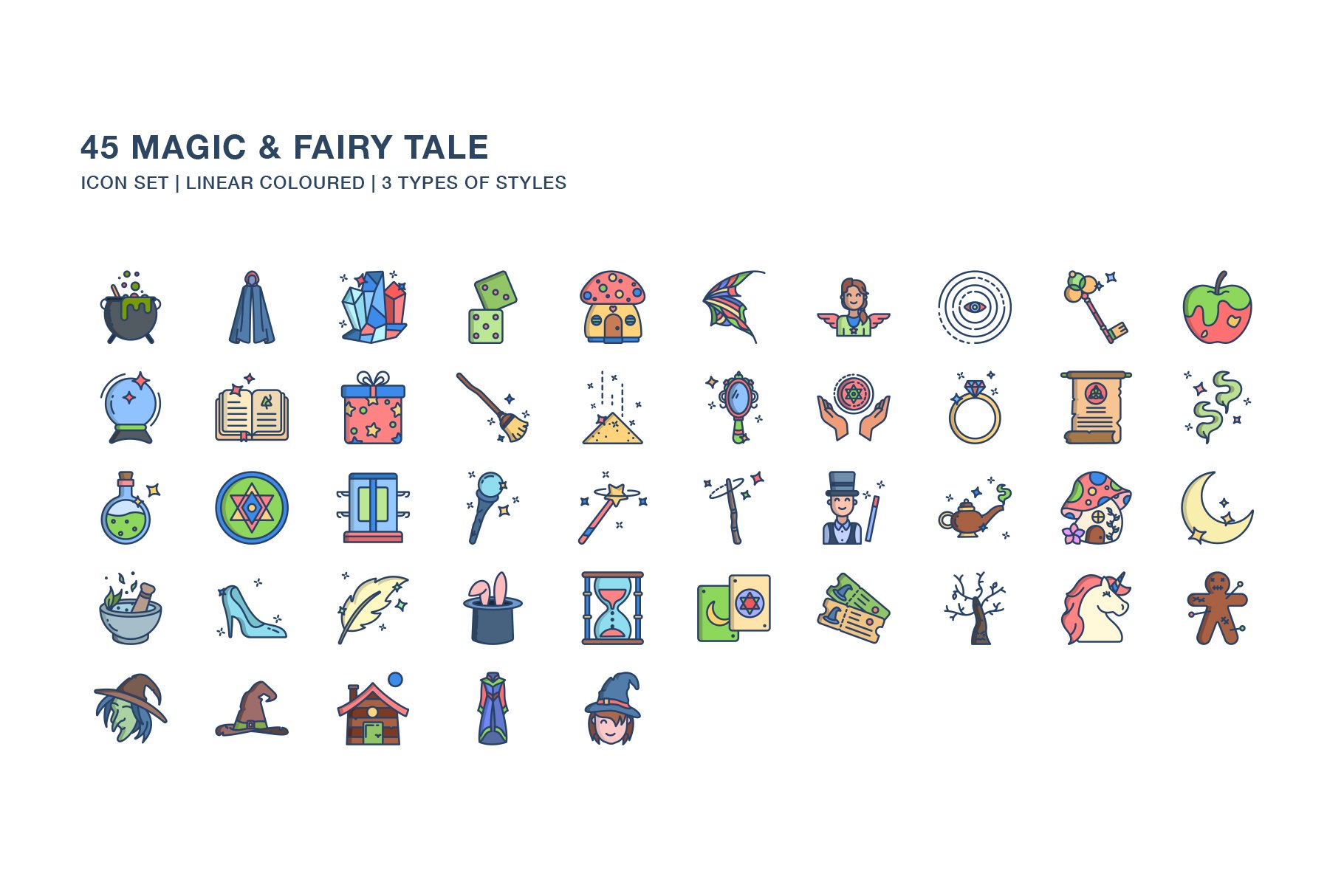 Magic And Fairy Tale Icon Set - Design Cuts