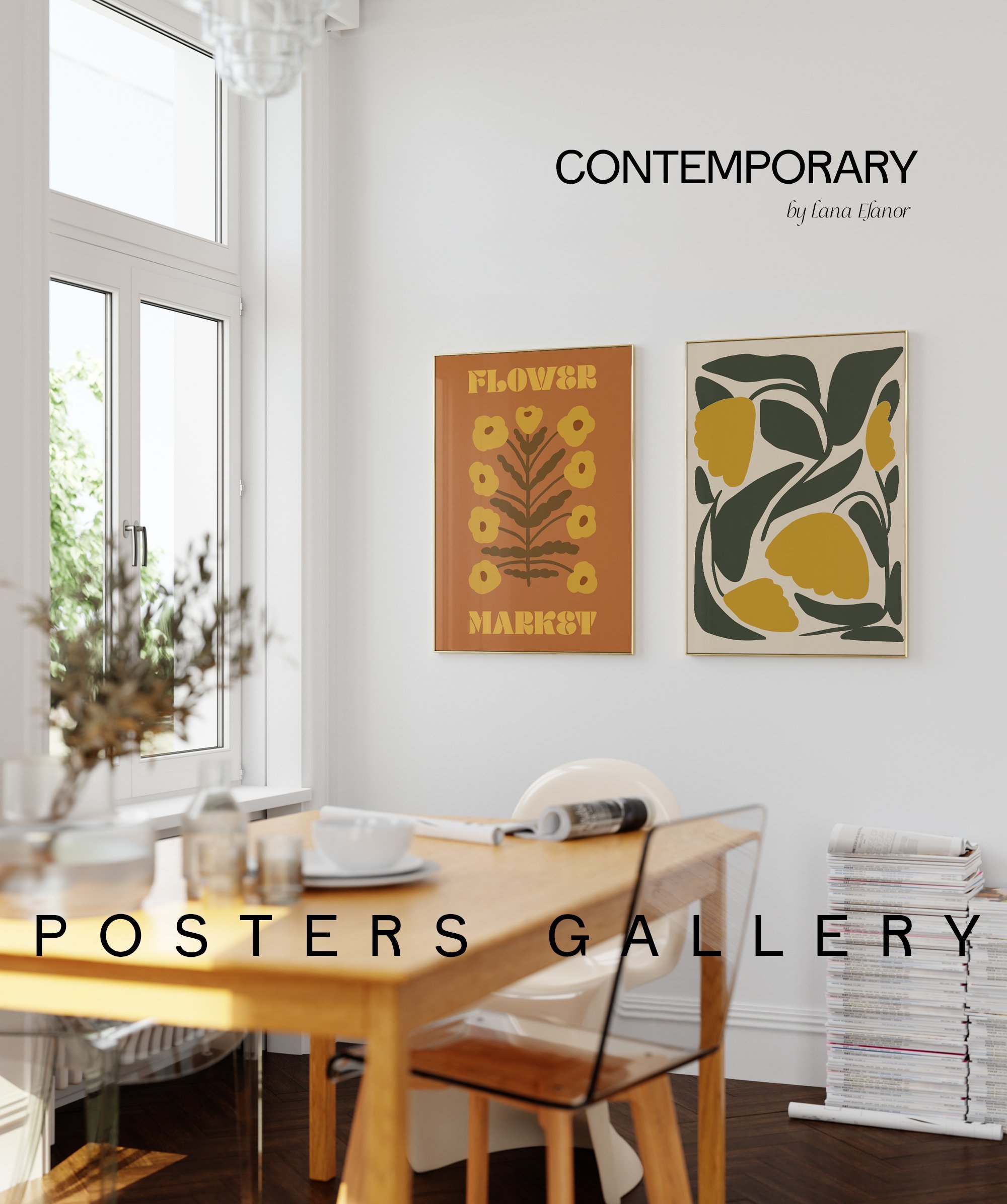 Contemporary Posters Y2k Abstract Vector Prints - Design Cuts