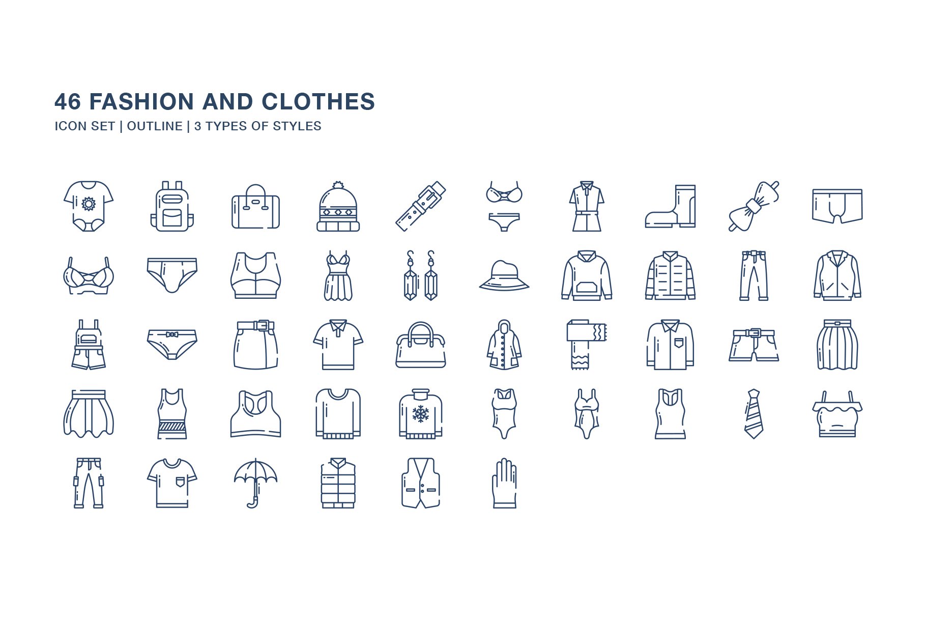 Clothes And Fashion Dress Icon Set - Design Cuts