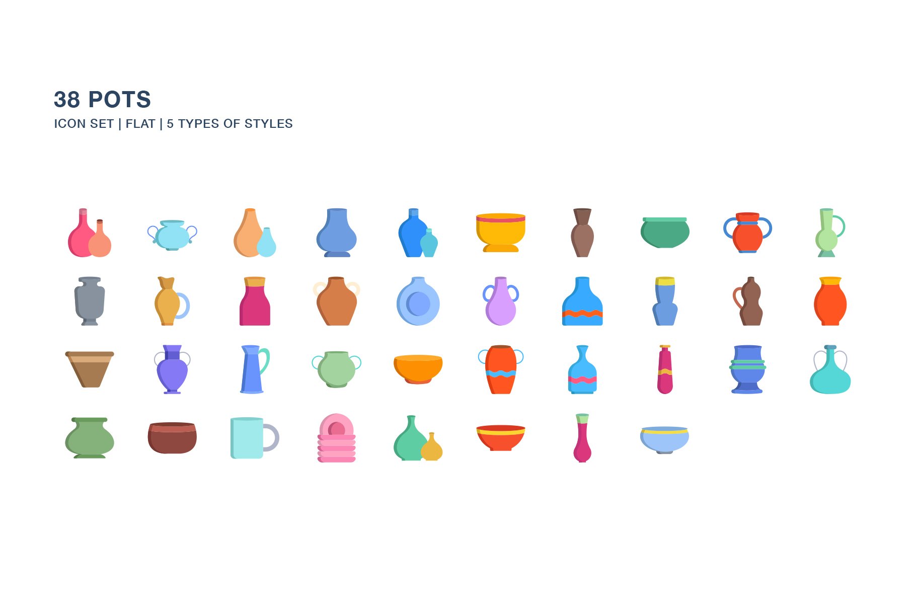 Pots Icon Set - Design Cuts