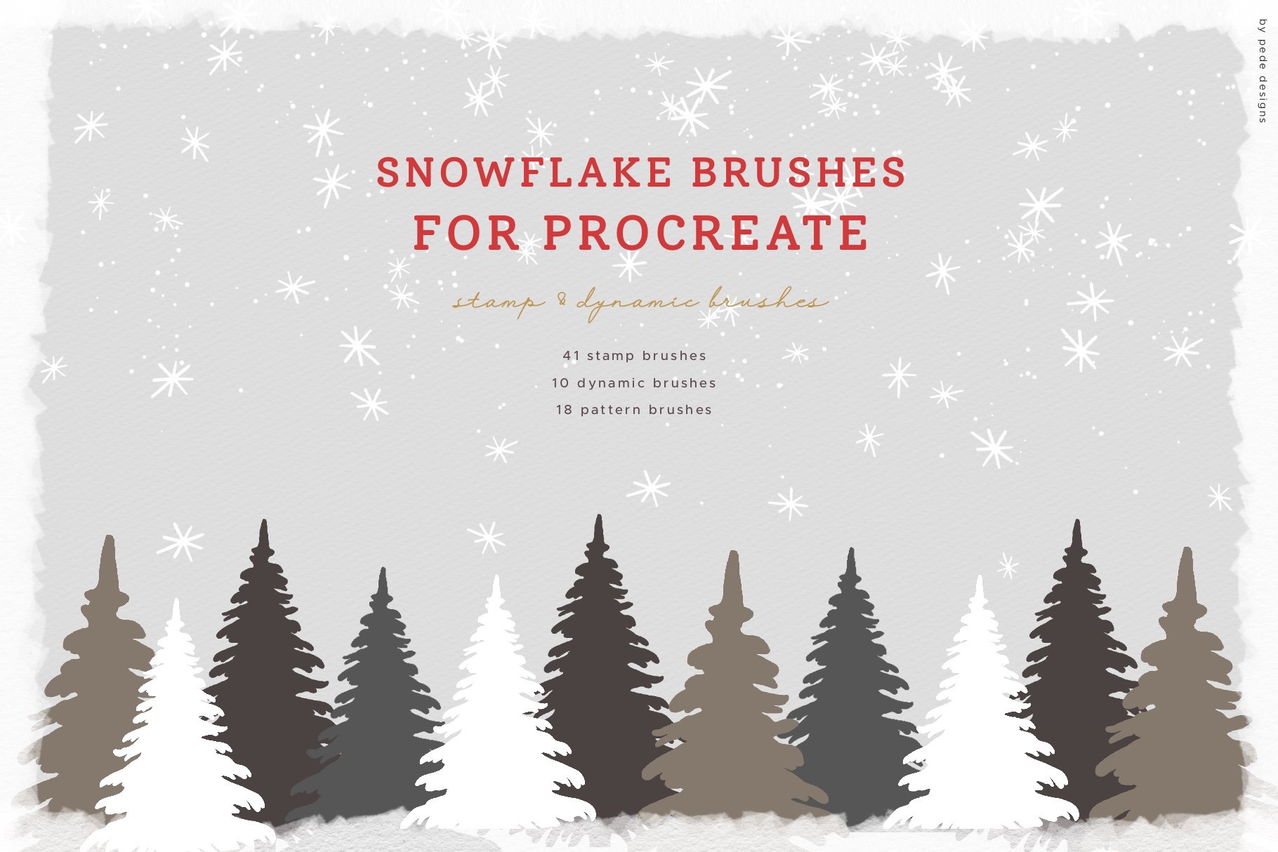 Snowflake Procreate Stamps Brushes Christmas Stamps 
