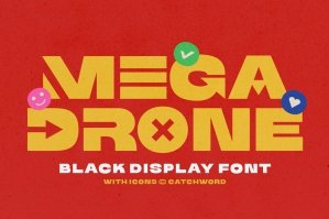 Mega Drone - Black Display Font