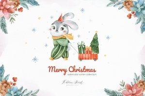 Merry Christmas Watercolor Winter Collection