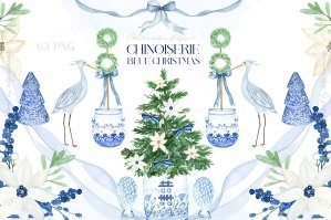 Blue Chinoiserie Christmas Topiary