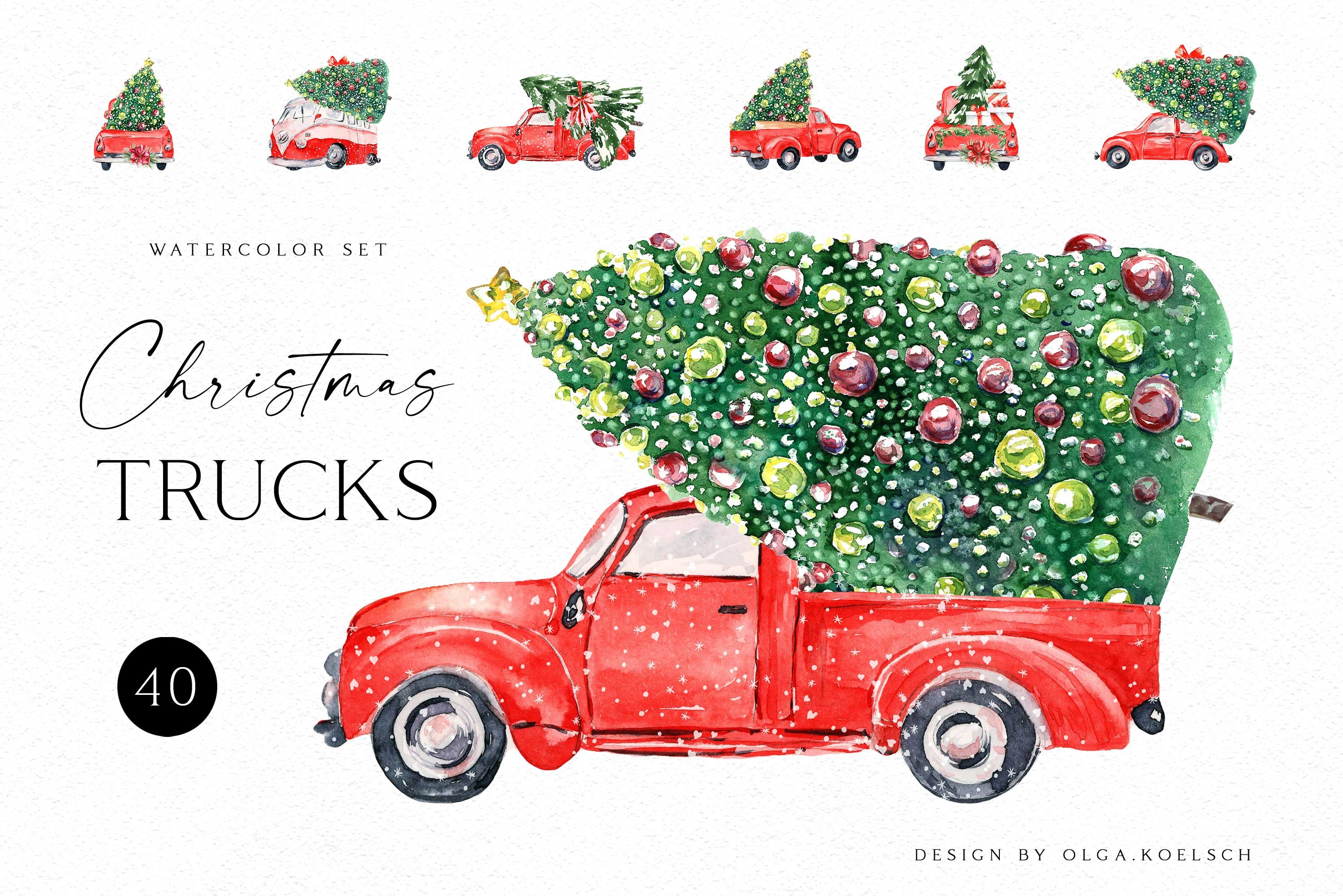red-christmas-trucks-watercolor-design-cuts