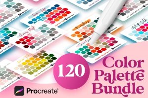 120 Procreate Color Palettes Collection
