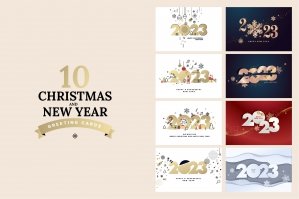 Merry Christmas And Happy New Year Greeting Cards 2