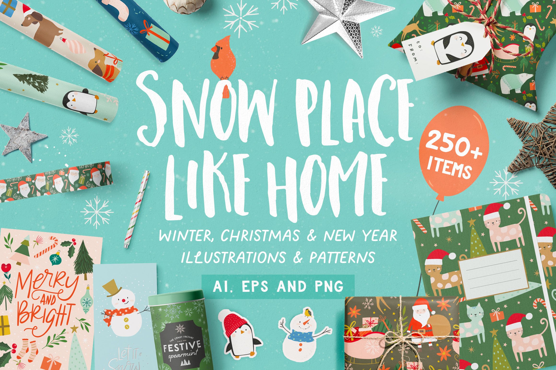 Snow Place Like Home - Christmas Illustrations - Design Cuts