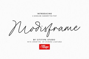 Modisframe - Monoline Signature Font