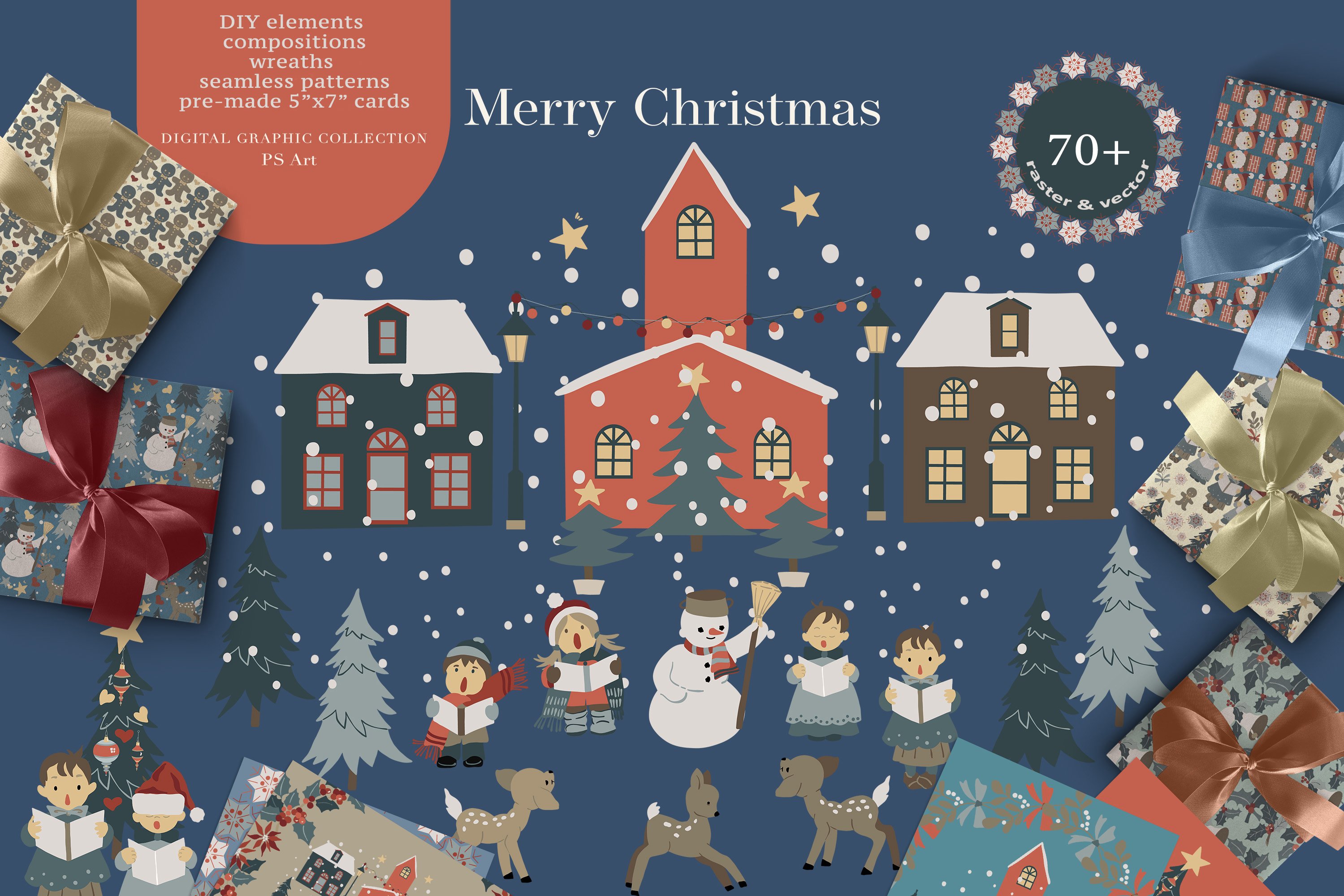 Christmas Paper Pattern Vector Art & Graphics