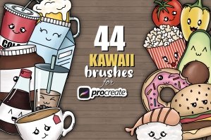 Kawaii Procreate Brushes - Kawaii Face Stamps || Mix And Match
