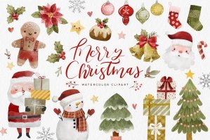 Cute Christmas Watercolor Collection