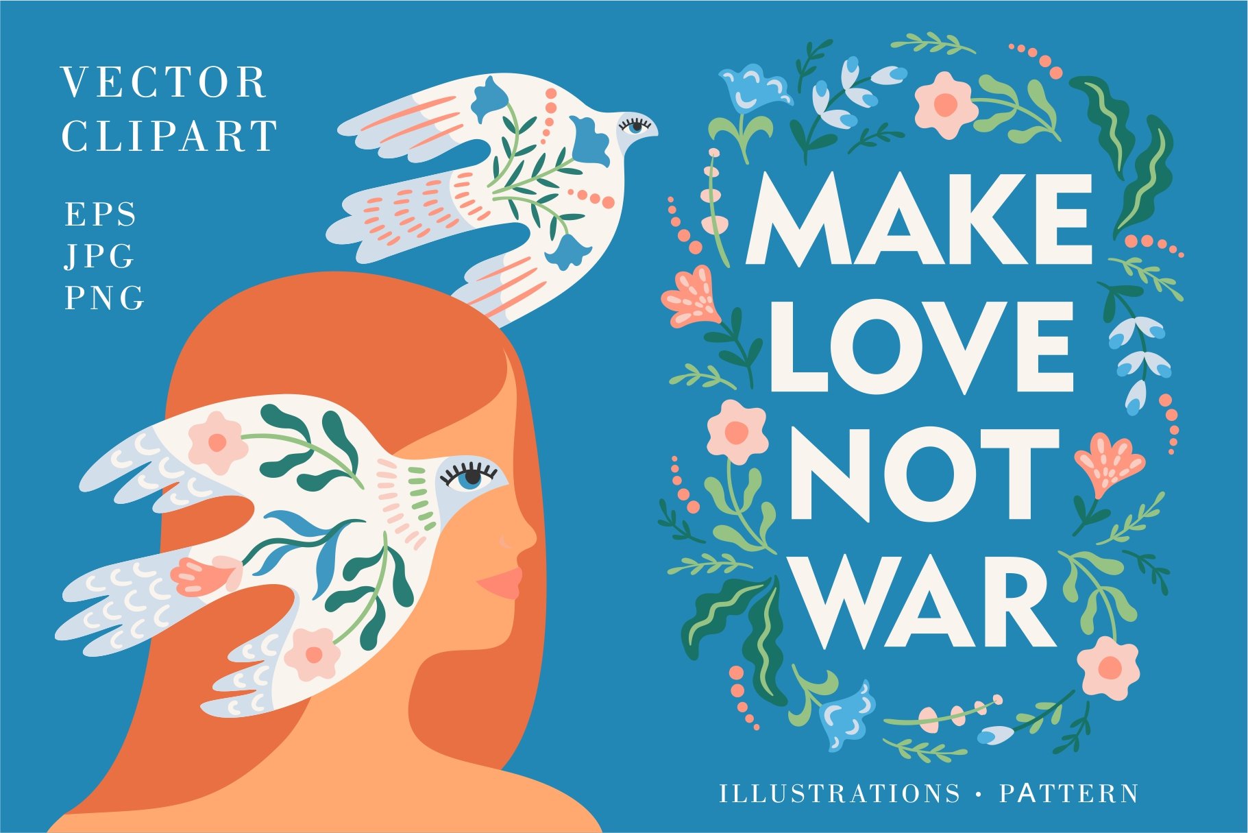 Make Love Not War Vector Clipart - Design Cuts