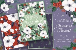 Christmas Flowers Card Collection
