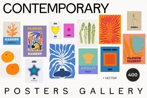 Contemporary Posters Y2k Abstract Vector Prints