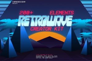 200 Retrowave Elements Creator Kit