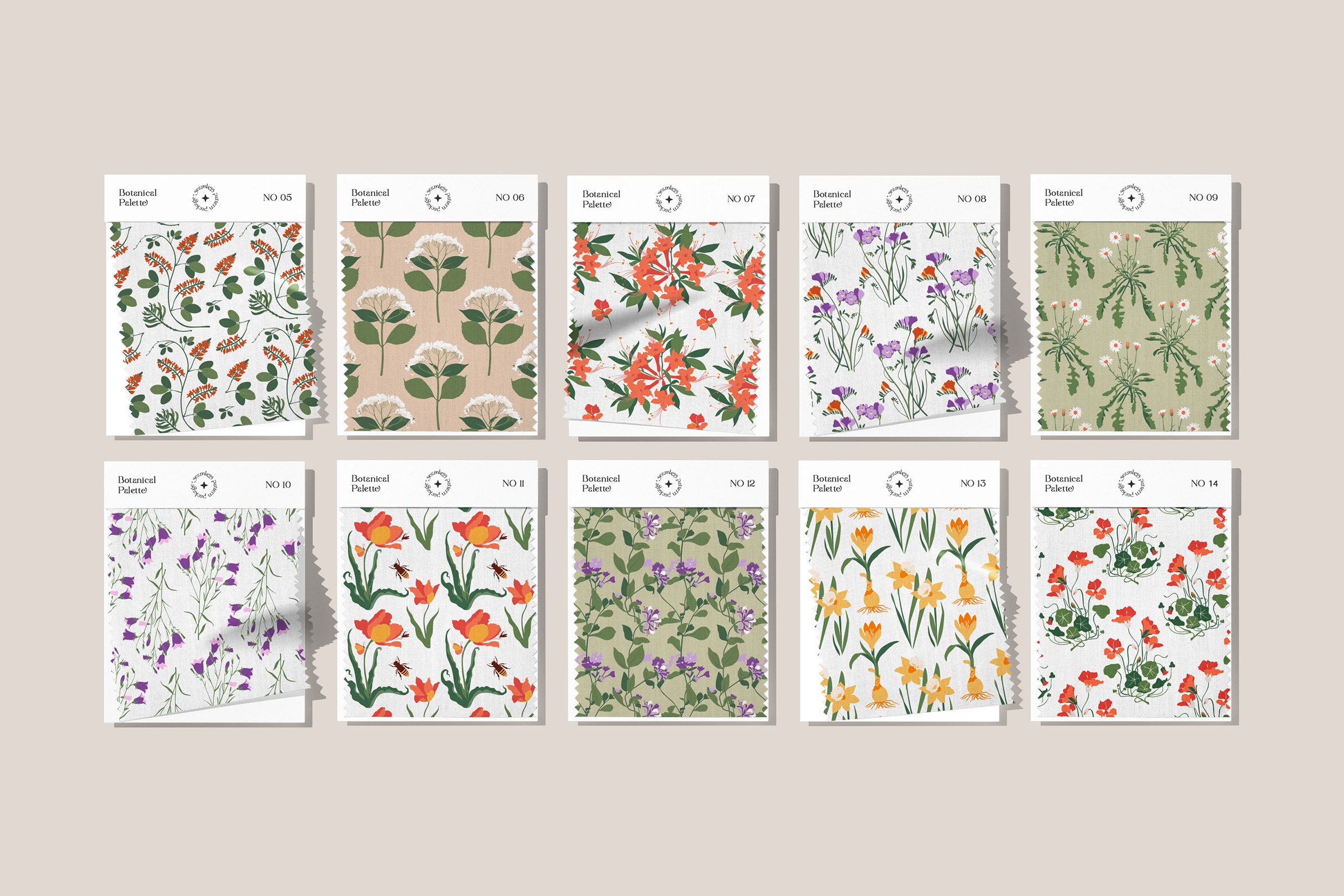 Floral Retro Label Set - Design Cuts