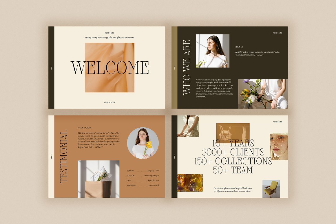 Grace Media Kit Presentation Templates Slides PS - Design Cuts