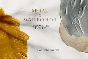 Hand Painted Abstract Metal And Watercolor Textures