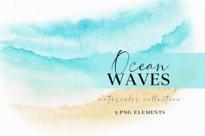 Ocean Waves Watercolor Collection