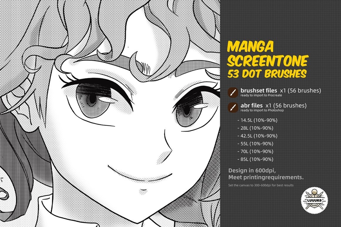 Manga Screentone Halftones Brushes