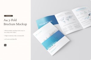 A4 3-fold Brochure Mockup